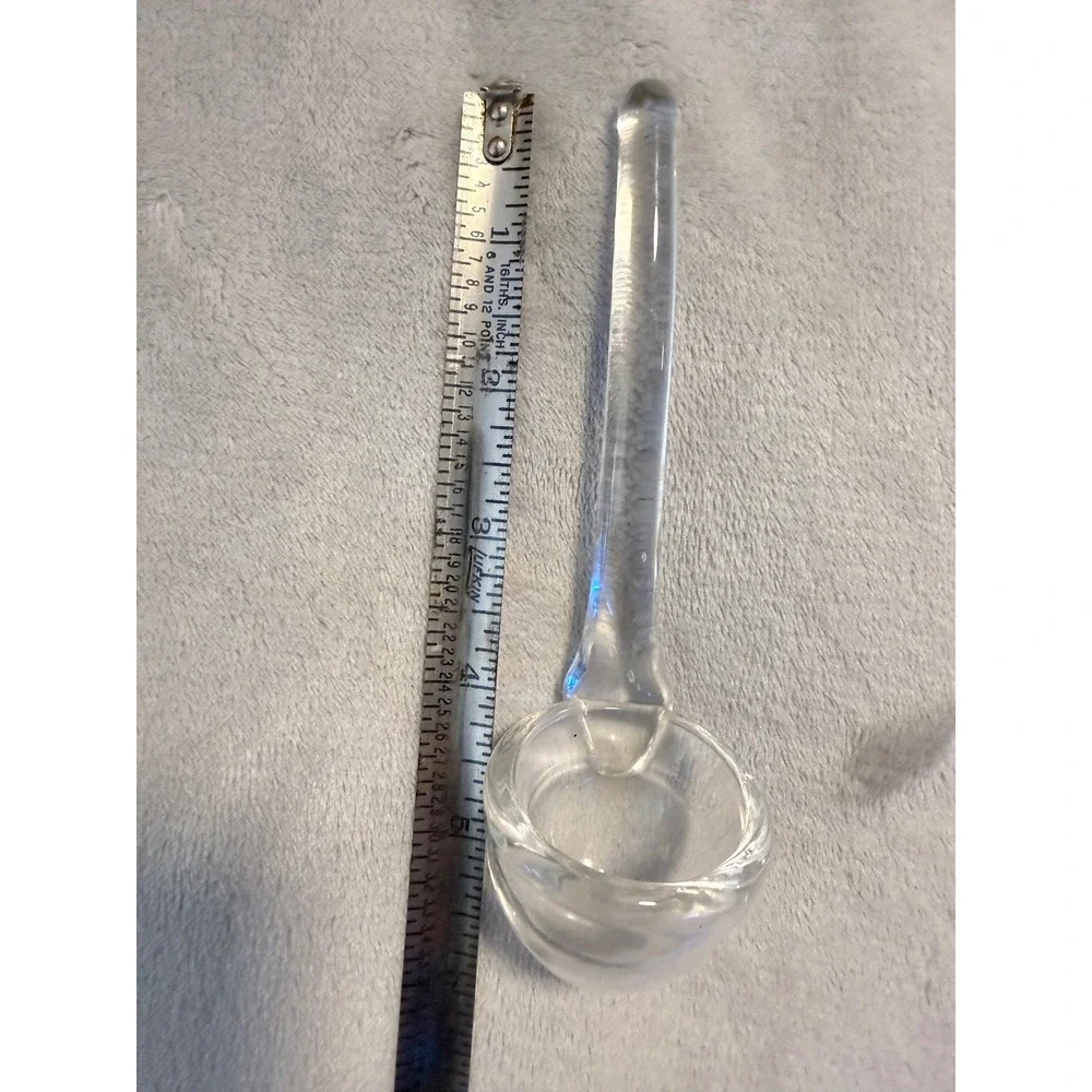 Vintage Clear Glass Ladle Dipper Mini Punch Bowl Serving Spoon 5